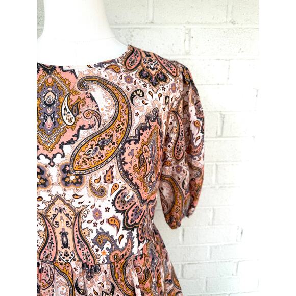 Anthropologie x Kachel Tiered Maxi Dress Medium Boho Peasant Paisley Feminine - Picture 12 of 15